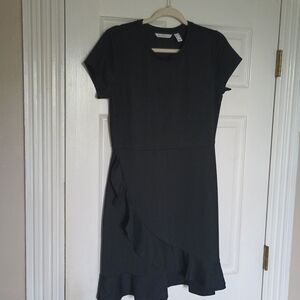 Isaac Mizrahi Black Ruffled Sheath Dress